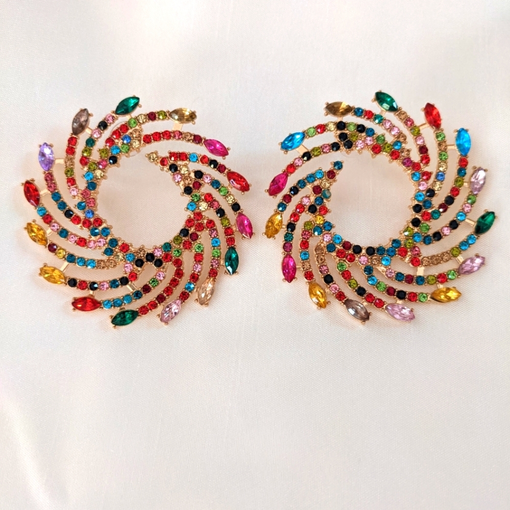 Multicolored swirl earrings